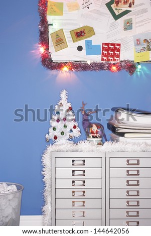 Christmas decorations in office