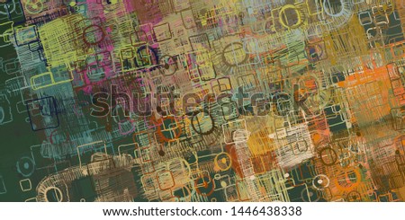 Artistic sketch backdrop material. Abstract geometric pattern. Chaos and random. Modern art drawing painting. 2d illustration. Digital texture wallpaper. 