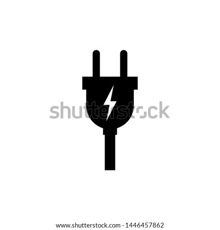 Electric plug vector icon isolated on white background Royalty-Free Stock Photo #1446457862