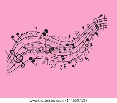 Abstract background with musical notes. Vector illustration.