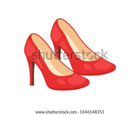 Woman shoes vector icons isolated on white background. Fashion footwear design. Royalty-Free Stock Photo #1446548351