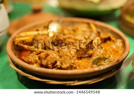 Indonesian Spicy beef curry at street food market