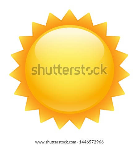 Weather Sun Emoji Symbol. Summer Vacations. Illustration Face Vector Design Art.