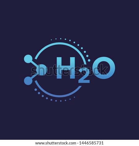 Water H2O Molecule Symbol Vector  Logo Illustration Background Royalty-Free Stock Photo #1446585731