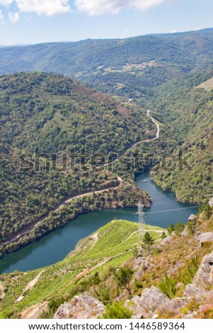 landscape of the sil canyon from the viewpoint do duque, ribeira sacra, ourense, galicia, spain