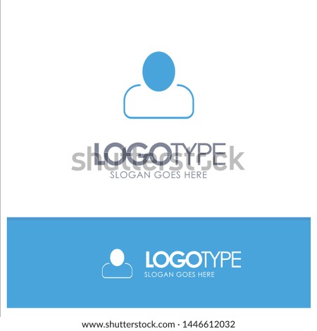 Administrator, Man, User Blue Solid Logo with place for tagline