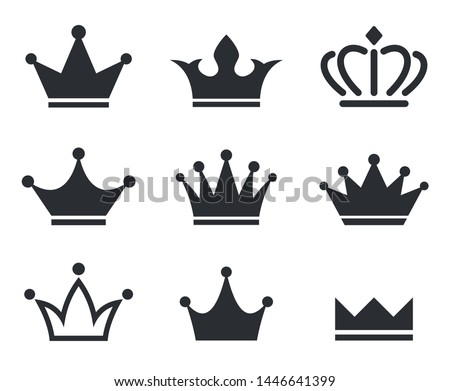 Crown icons set. Vector illustration