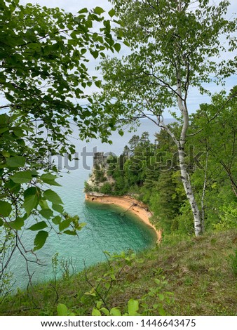 Peek-A-Boo Shot of Pictured Rocks From Miners Castle-Upper Peninsula, Michigan