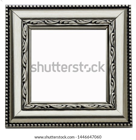 Silver vintage picture frame in high resolution isolated on white background