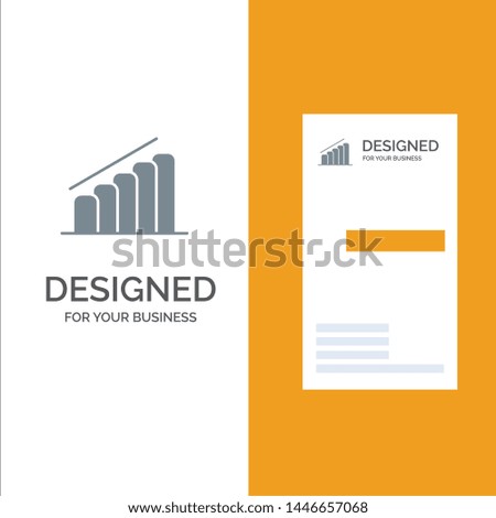 Chart, Progress, Report, Analysis Grey Logo Design and Business Card Template