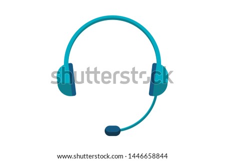 Headset headphones with microphone icon. Vector graphic isolated illustration