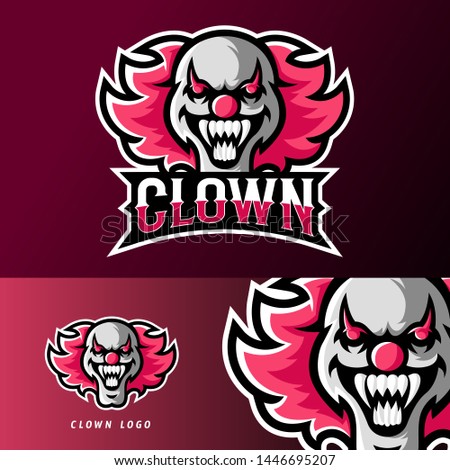 Clown mask sport or esport gaming mascot logo template, for your team, business, and personal branding