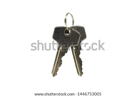 Two keys on a white background with clipping path.