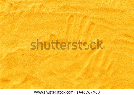 Sand texure and hand picture for design of blog top view