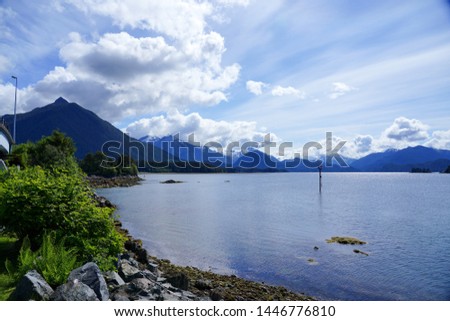 Beautiful coast of Sitka city in Alaska, USA