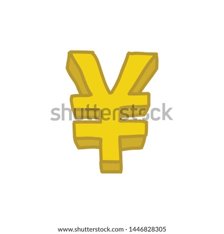 chinese yuan sign doodle icon, vector illustration