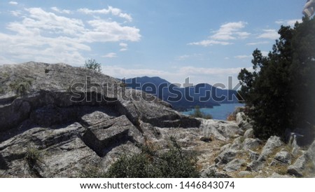 Limenas, Thassos, view from a hill nearby in a sunny summer day