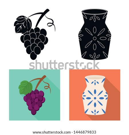 Isolated object of and historic sign. Collection of and country vector icon for stock.