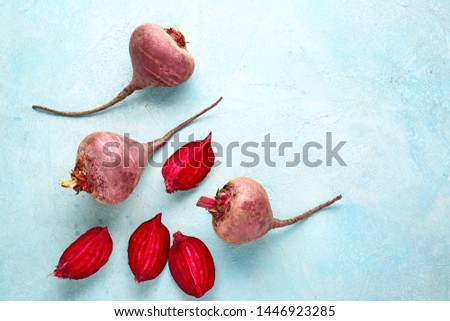 Fresh beet on color background