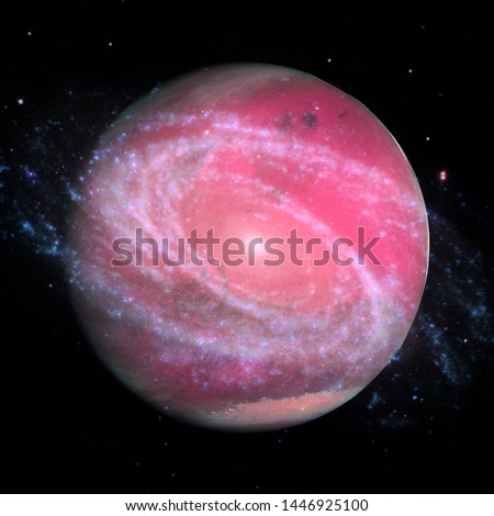 Colorful picture represents Mars, nebulas and galaxies in deep space. Elements of this image furnished by NASA