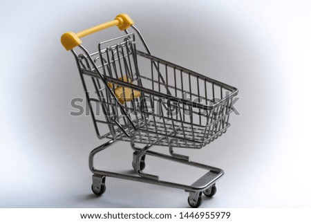 Close-up of shopping carts on white background
Trolley, Sale concept
Empty grocery shopping cart. Isolated over white background.