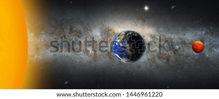 Lunar eclipse with milky way galaxy "Elements of this image furnished by NASA"