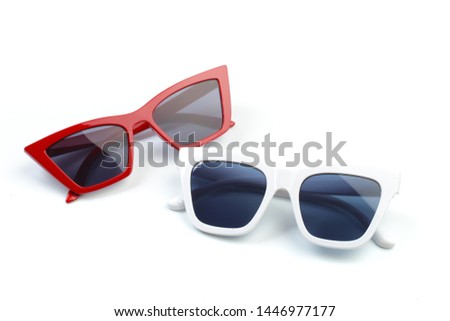 pair of modern sunglasses isolated on white background - Image 