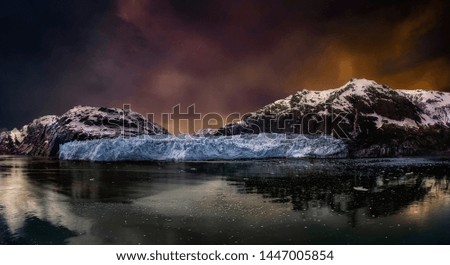 Margerie Glacier -panoramic in Alaska.