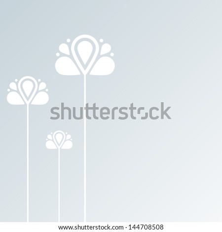 Grey background with geometric flowers