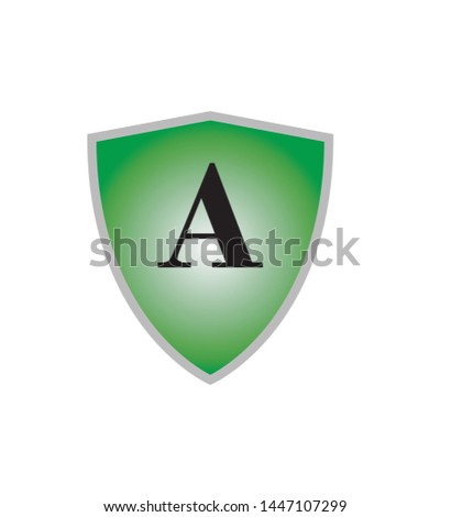 letter a with a dark green background