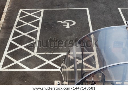 Disabled Parking Sign, Space, White Lines, Symbol