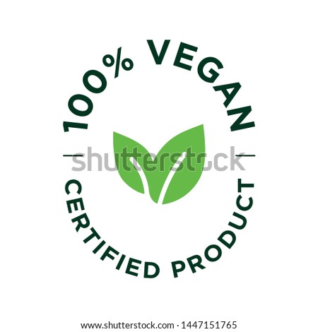 100% Vegan vector icon. Certified product.