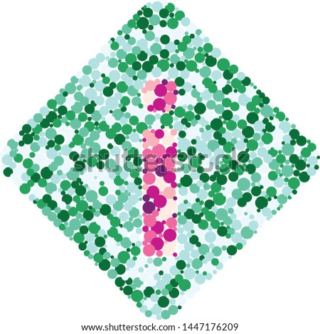 i letter color distributed circles dots illustration