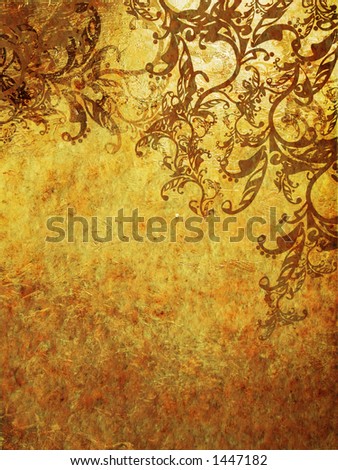 Grungy textured background with ornament