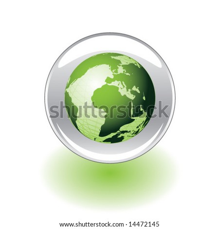 Globe Button Icon Vector