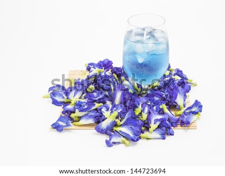 Butterfly pea (Asian pigeonwings) juice.