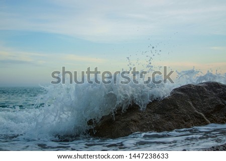 sea waves are broken on coastal rocks landscapes of the southern coast of Crimea