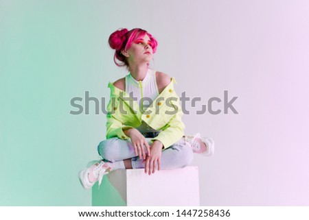fashionable young woman sitting style