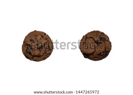 Chocolate cookies on a white background. clipping path