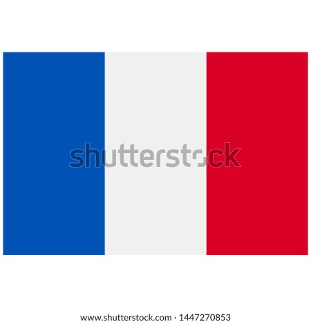 France Flag - Illustration, Icon, Logo, Clip Art or Image for Sport, Cultural or State Events. Celebrating Independence and Veterans Day in Paris