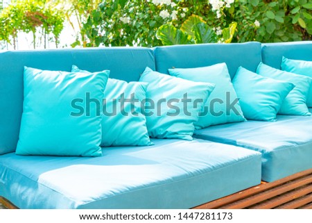 Pillows on sofa chair decoration outdoor patio