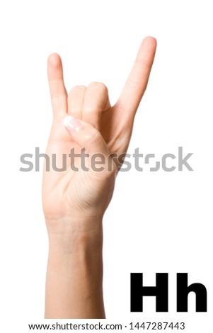 Letter H in sign language