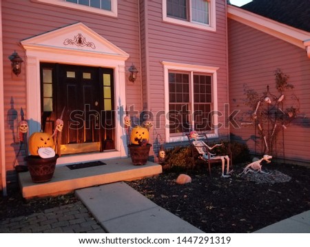 Halloween Front Yard with Skeletons and Pirates