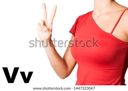 Letter V in sign language