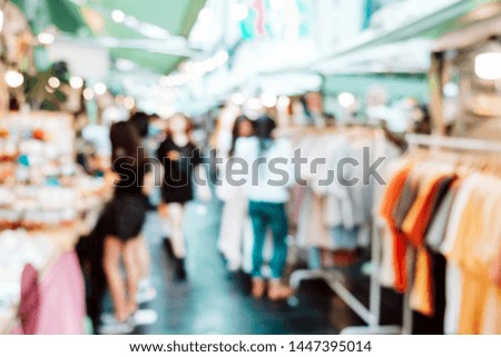 Blur outdoor asian women shopping on fashion street background in Thailand