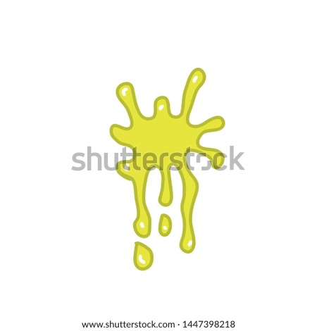 Cartoon liquid slime. Green goo paint drops. colorful slime vector set on checkered. Paint drop abstract illustration.