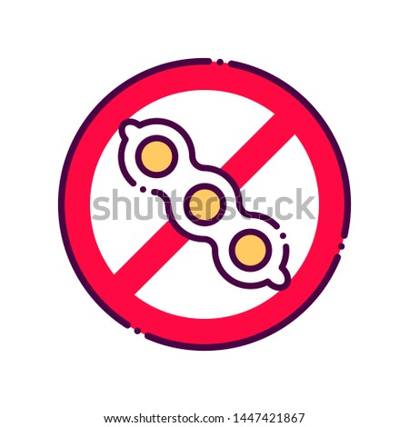 Soy free line color icon. Allergenic ingredient. Food intolerance. Sign for web page, mobile app, button, logo. Vector isolated button. Editable stroke.
