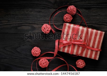 Christmas background with gift boxes. New Year's decor. Selective focus 