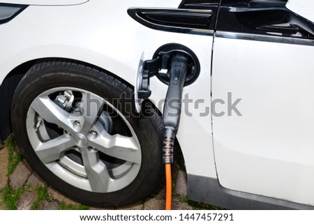 Car electric energy transportation -stock image