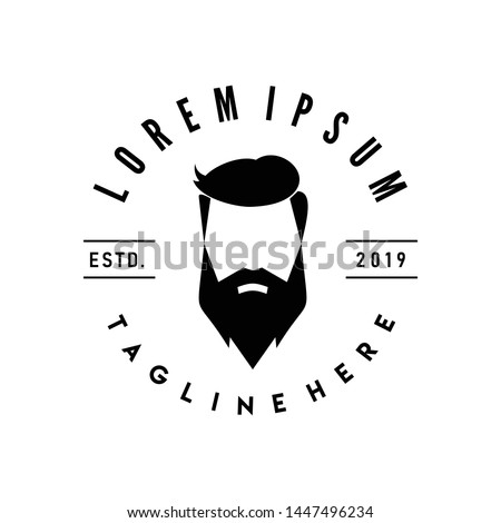 Man with a mustache and beard logo Royalty-Free Stock Photo #1447496234
